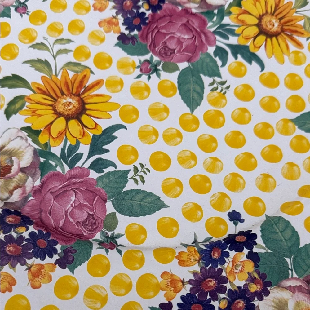 Mackenzie Childs Buttercup Yellow Polka Dot Charger Plate Platter 16in RARE - Picture 8 of 8